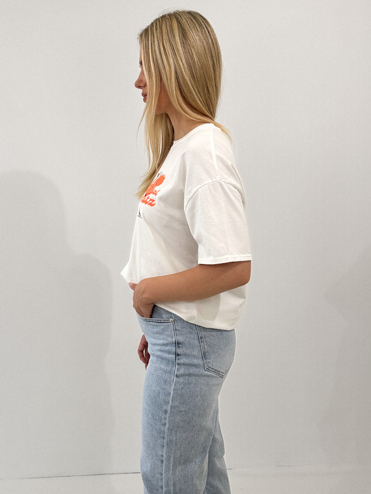 "Spritz" Shirt mit Statement - weiß