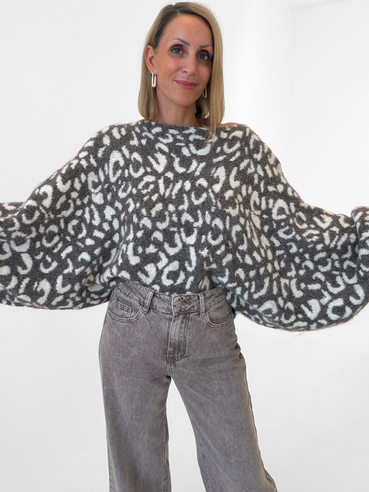 "Felicia Leo" stylischer Pullover - mocca/creme