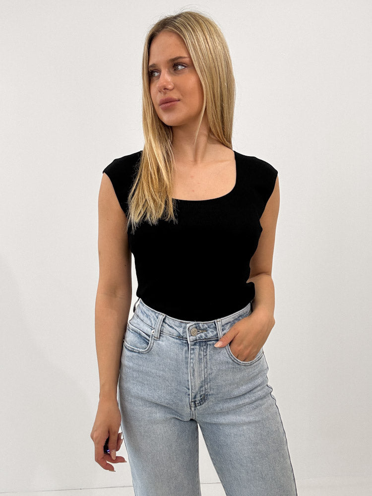 "Tropea" stylisches Top aus Viscose - schwarz