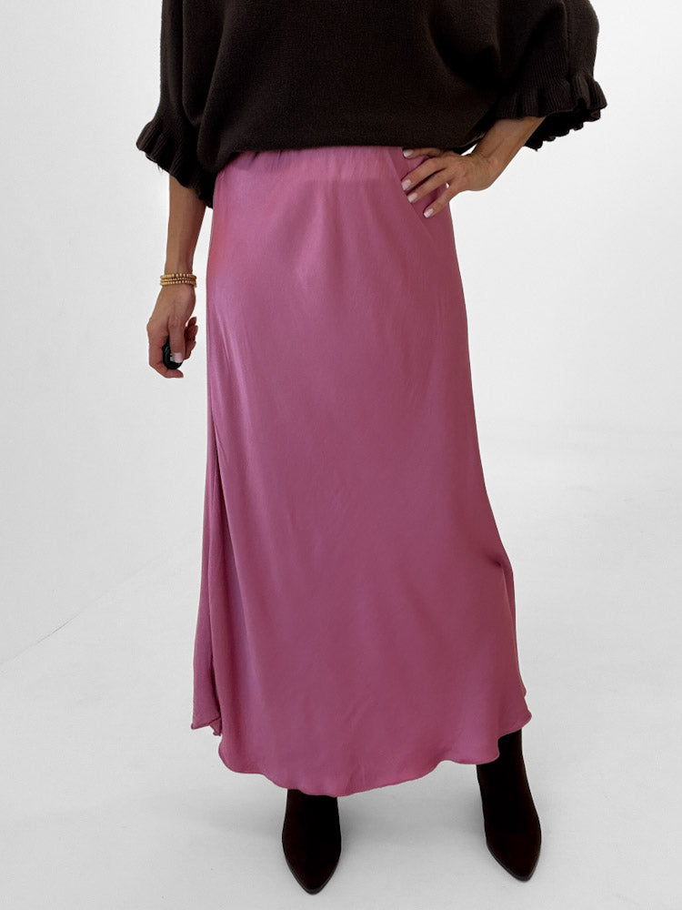 "Silky Maxi" stylischer Rock aus Viscose - beere