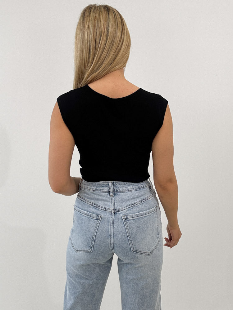 "Tropea" stylisches Top aus Viscose - schwarz