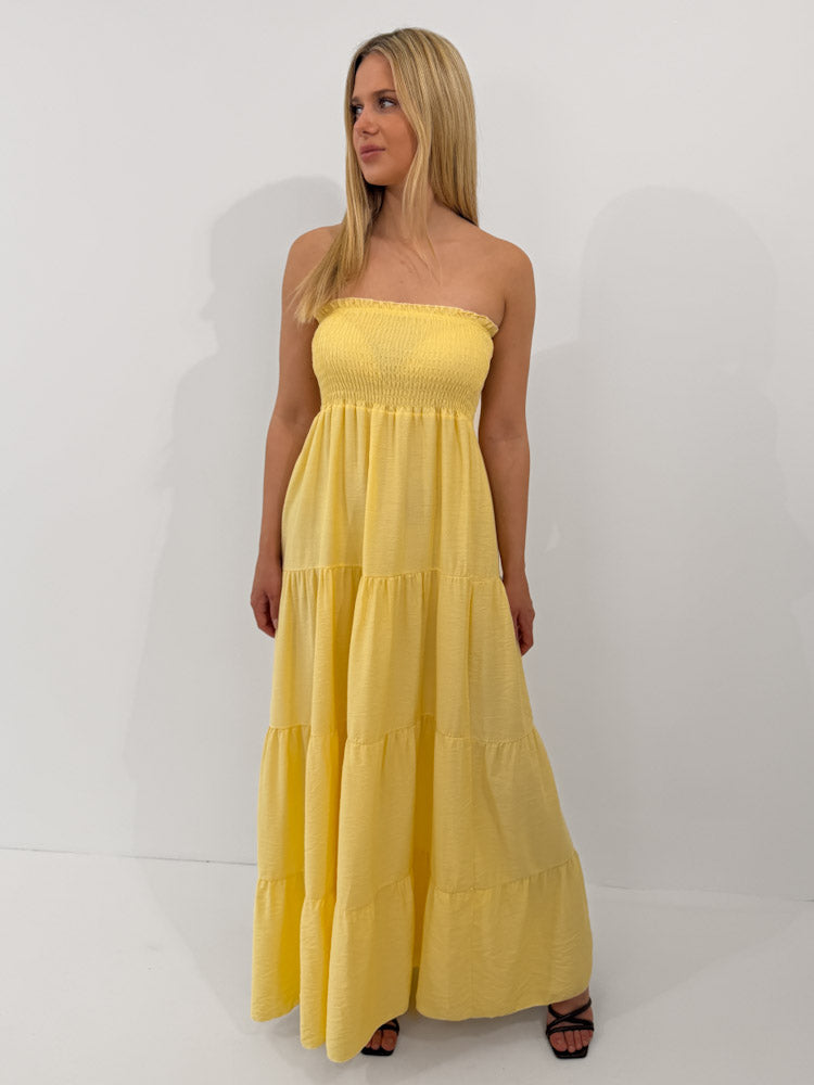 "Ocean Breeze" - schönes Maxikleid aus Viscose - hellgelb