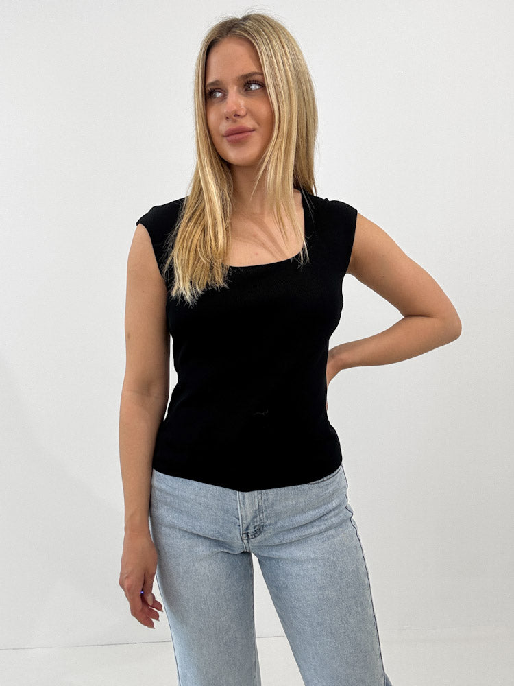 "Tropea" stylisches Top aus Viscose - schwarz