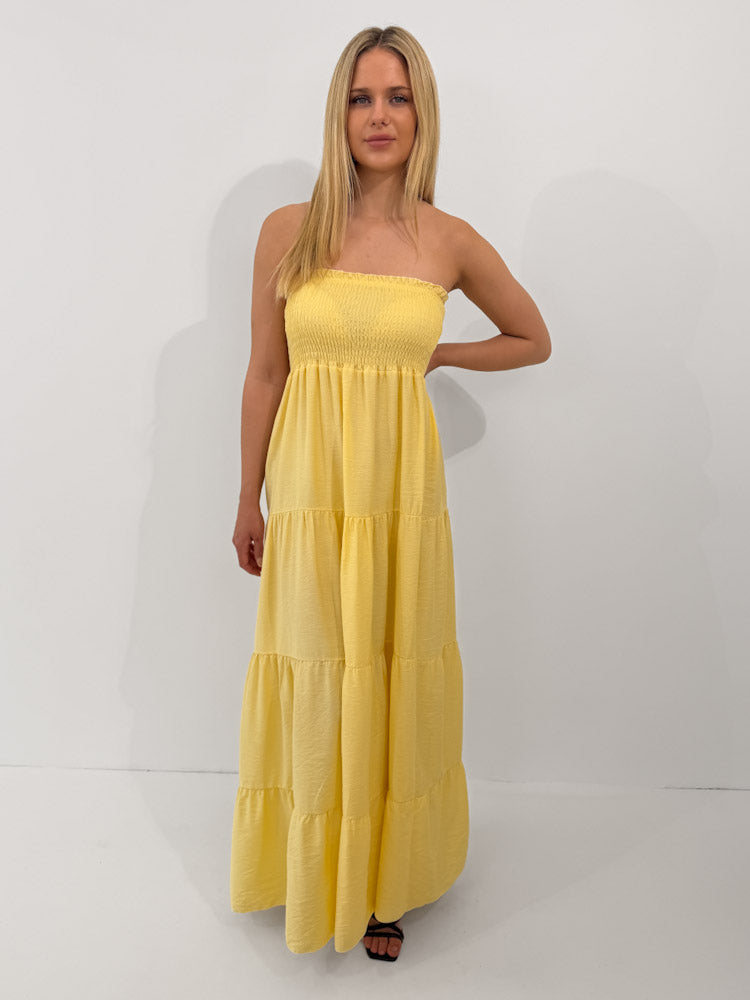 "Ocean Breeze" - schönes Maxikleid aus Viscose - hellgelb