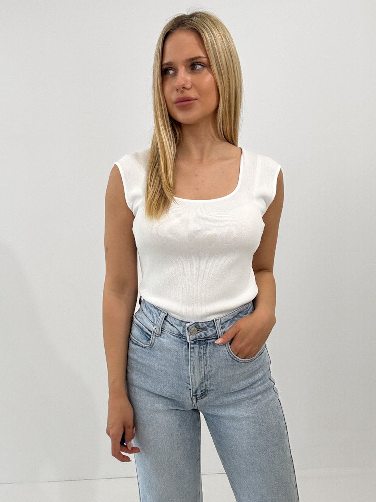 "Tropea" stylisches Top aus Viscose - weiß