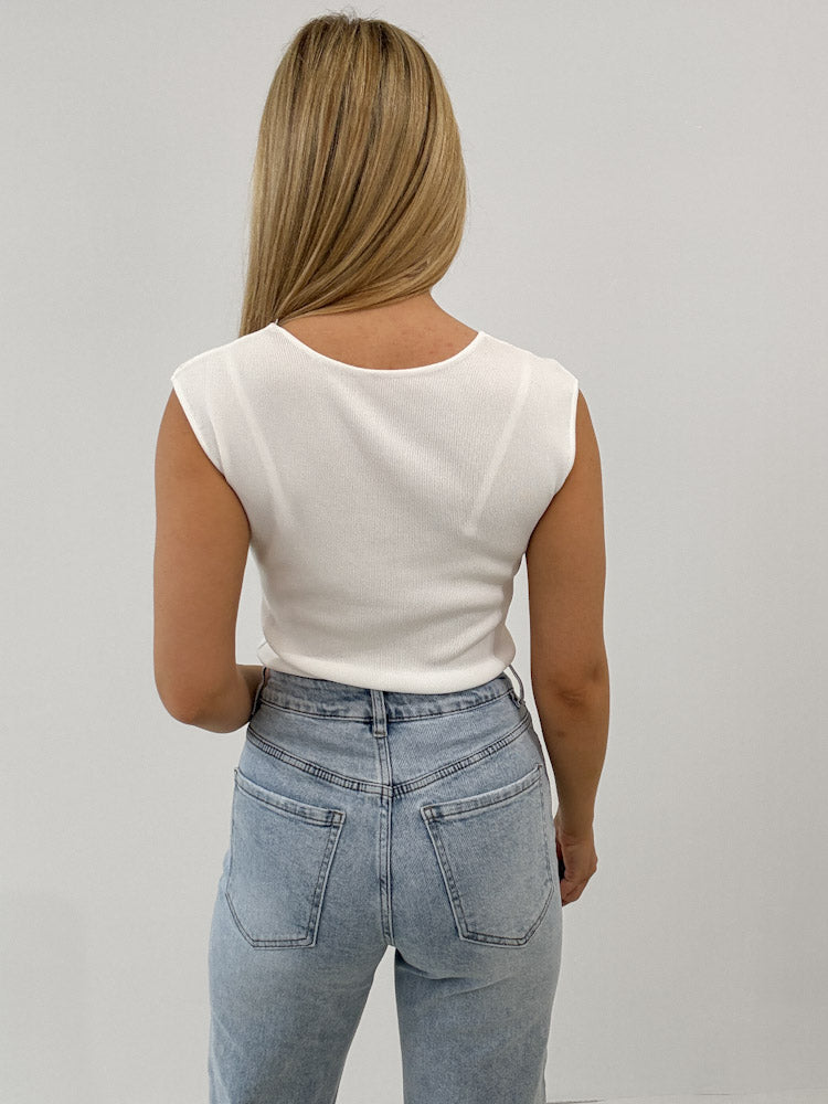 "Tropea" stylisches Top aus Viscose - weiß