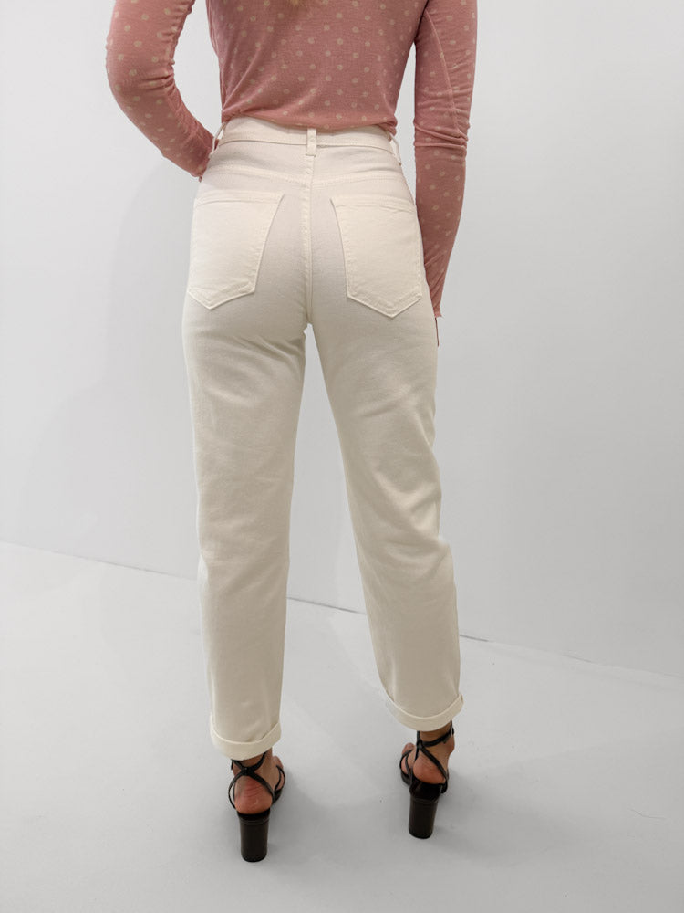 "Mom White" Old Mom Fit Jeans - weiß