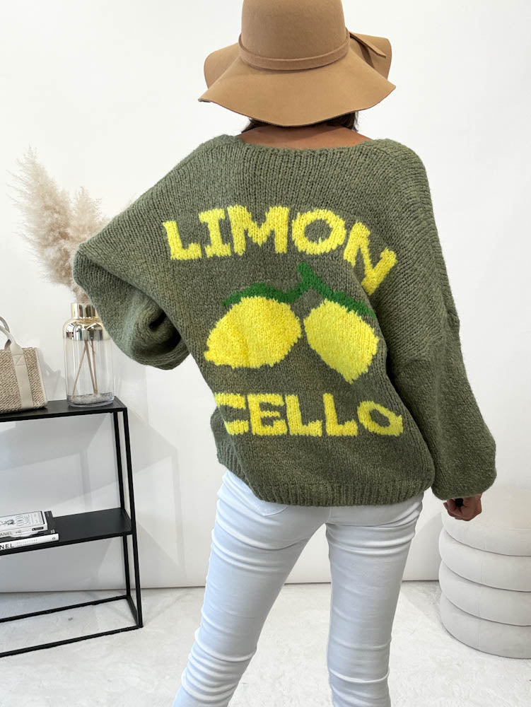 "Limon Cello" kuscheliger Cardigan - matcha