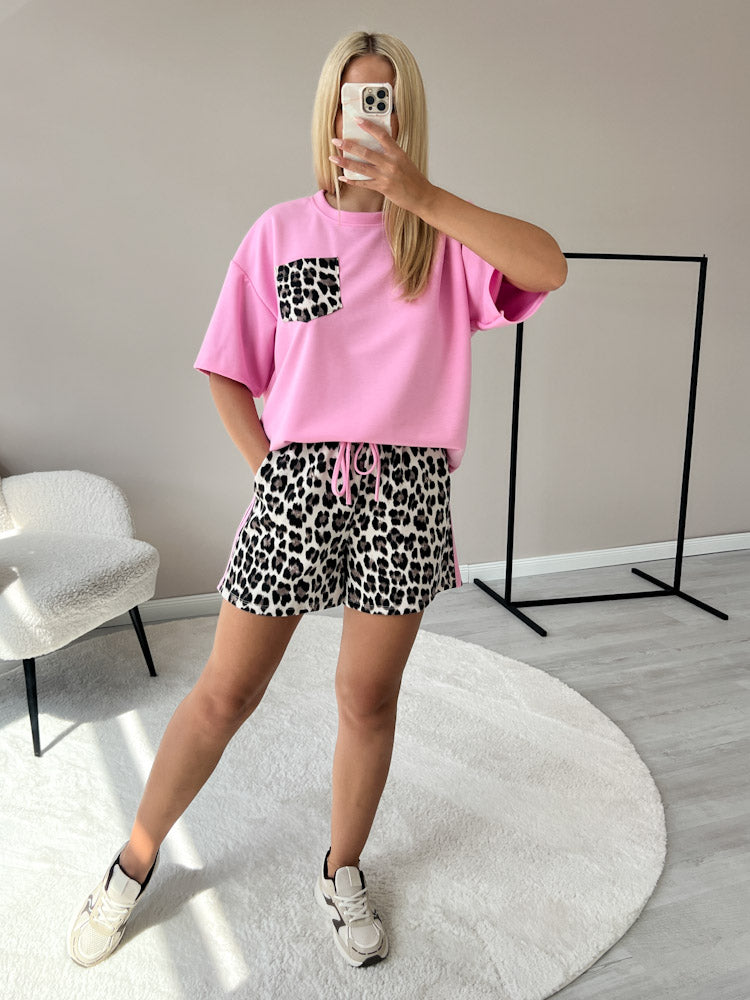 "Leo Vibes Set" Shirt & Short aus Viscose - rosa