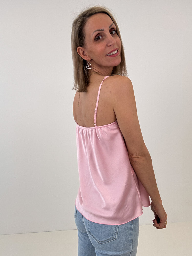 Lace Top mit weicher Spitze - hellrosa