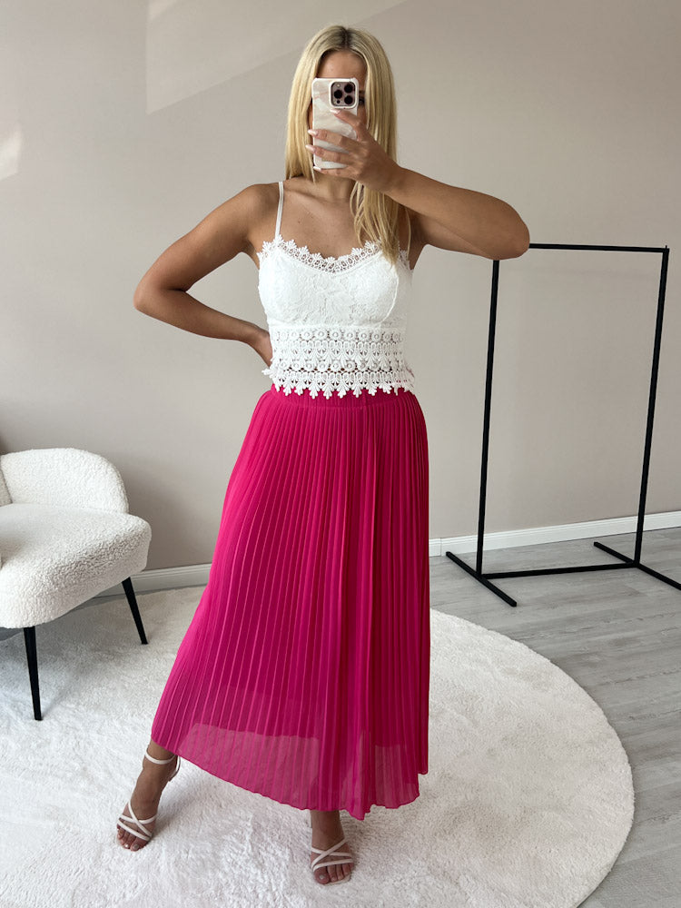 "Skirt" stylischer Plissee Rock - pink