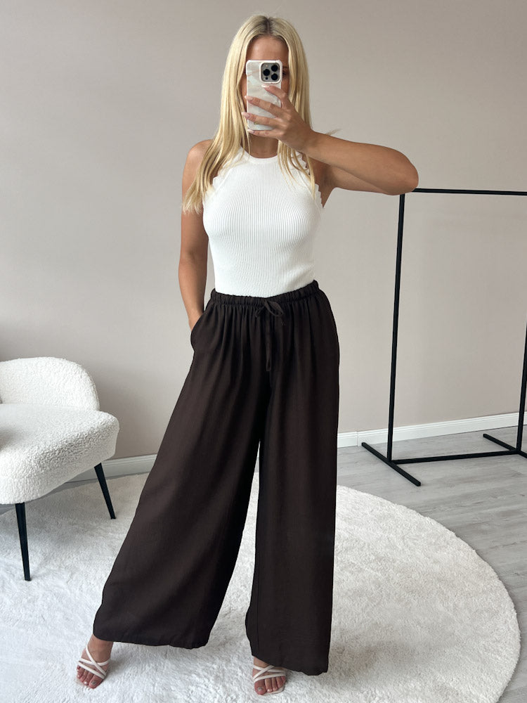 "Milano" weiche Hose aus Viscose - braun