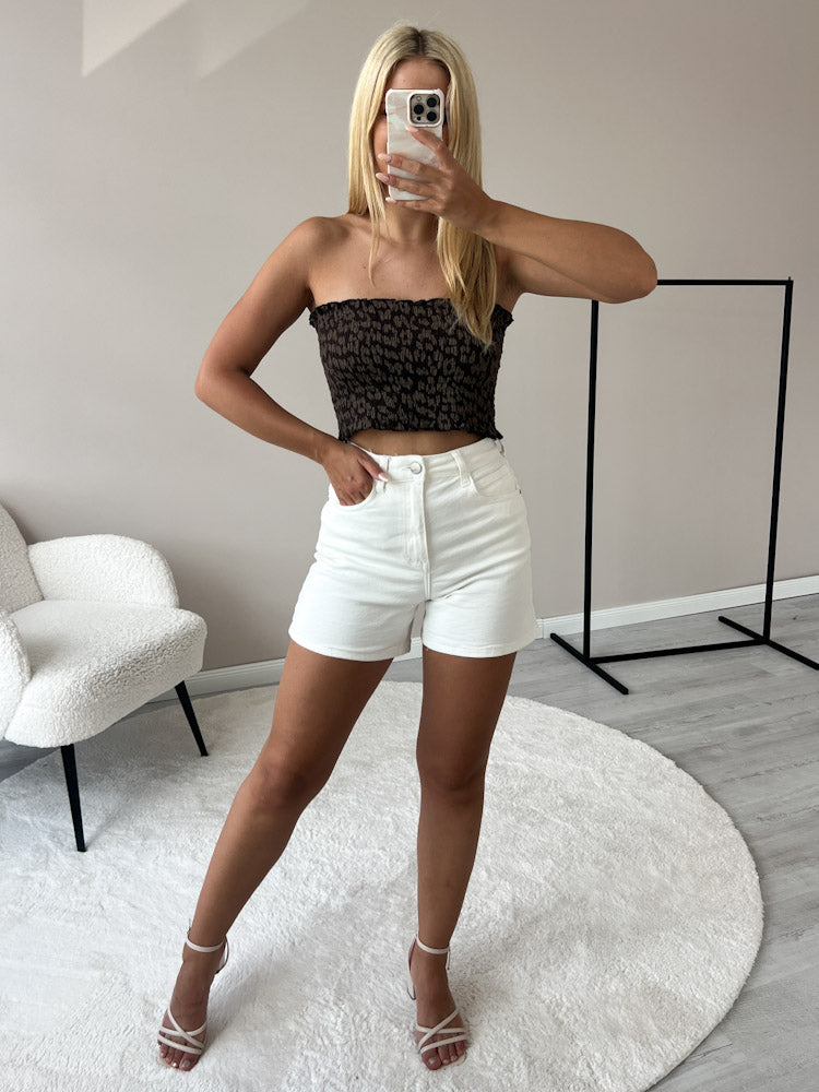 "Bari Leo" Tube Top aus Baumwolle - mocca/braun