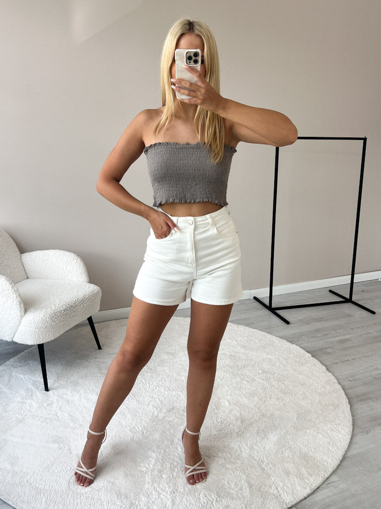 "Bari" Tube Top aus Baumwolle - mocca