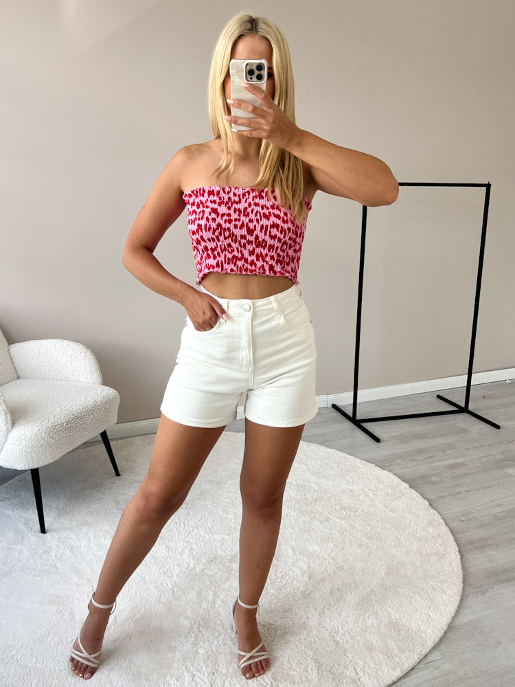 "Bari Leo" Tube Top aus Baumwolle - pink/rot