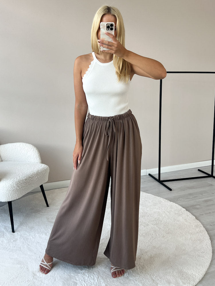 "Pienza" weiche Hose aus Viscose - mocca