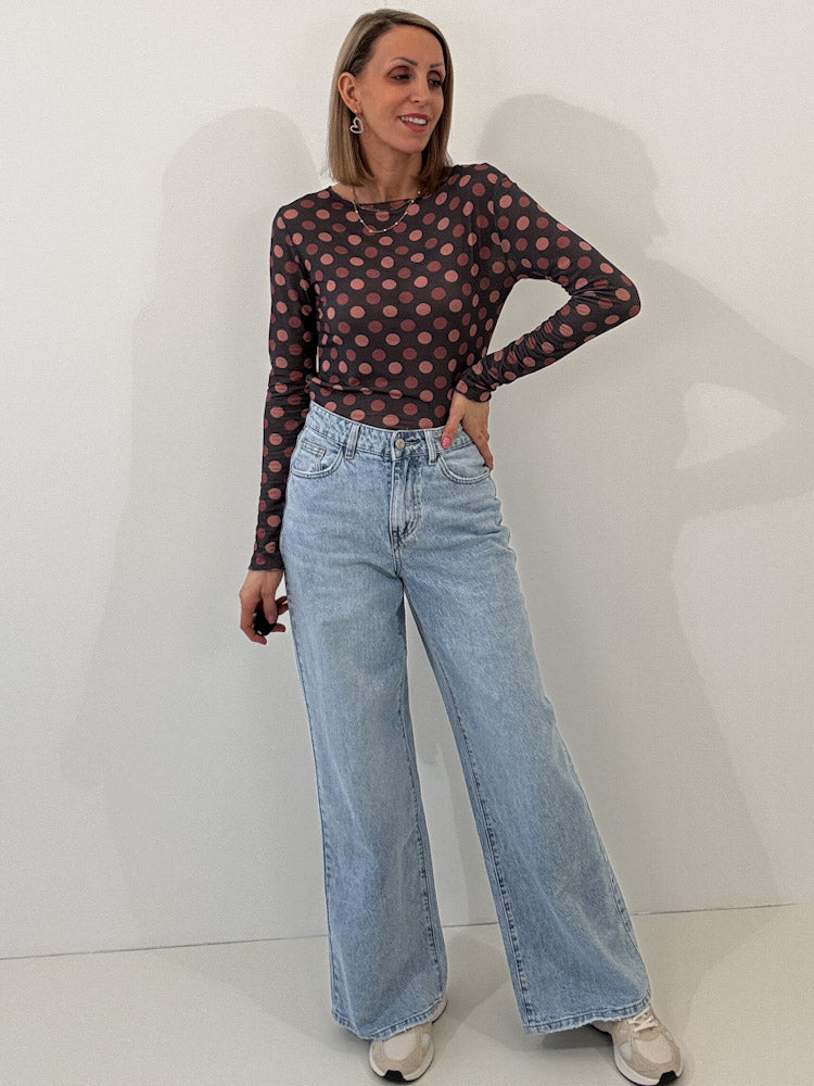 "Padova" Wide Leg Jeans - hellblau