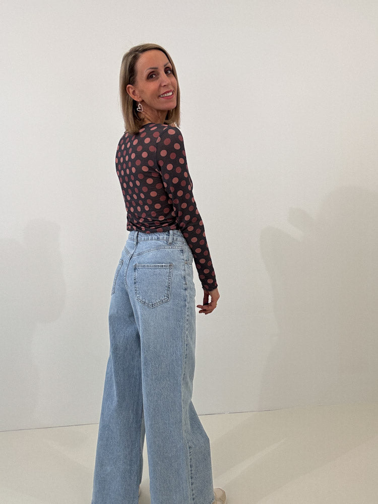 "Padova" Wide Leg Jeans - hellblau