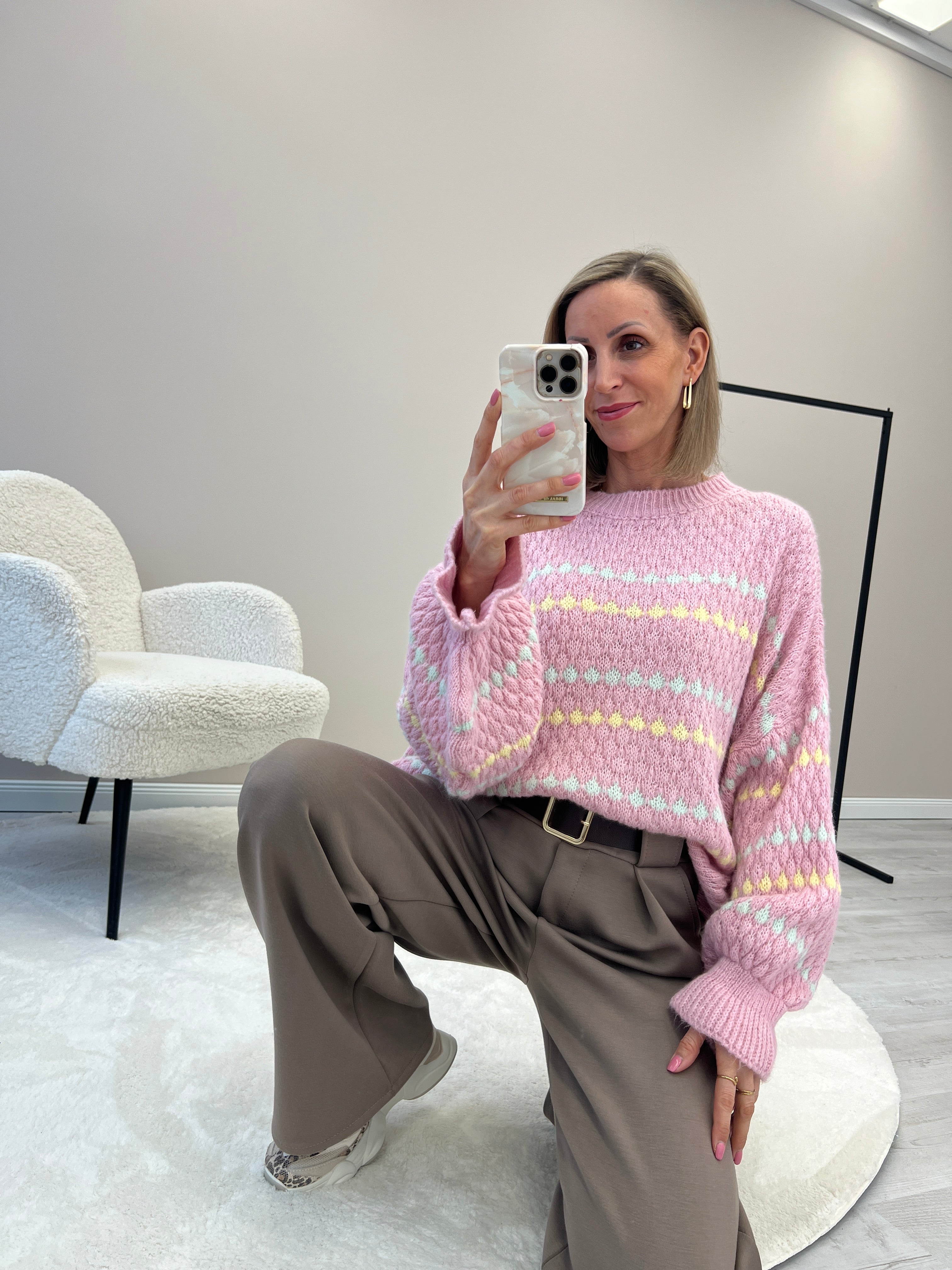 "Pari" elastische Hose aus Viskose  - mocca