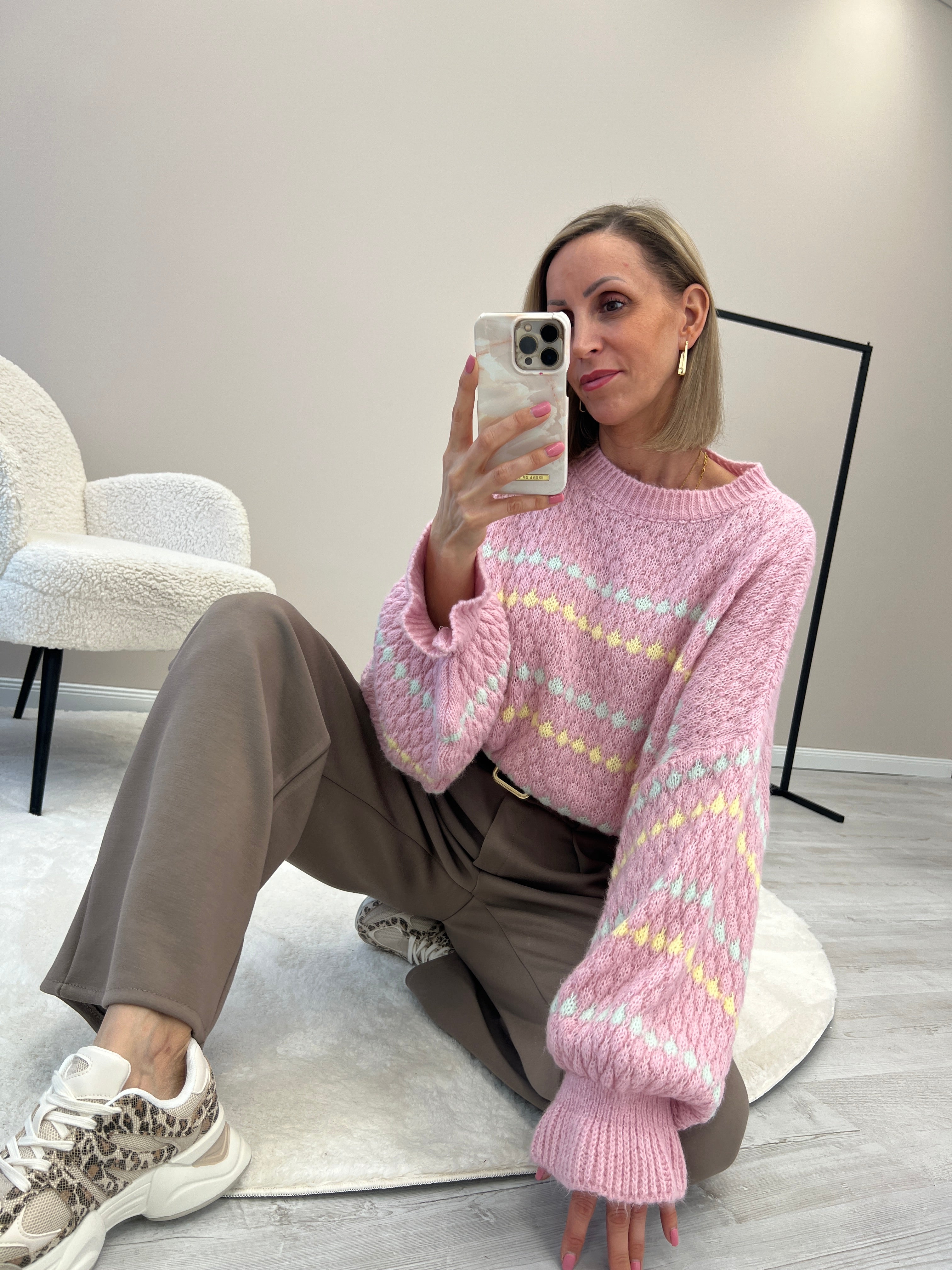 "Pari" elastische Hose aus Viskose  - mocca