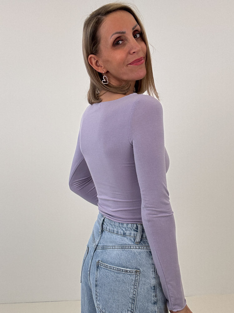 "New Atlanta" weiches Viscose Longshirt - flieder