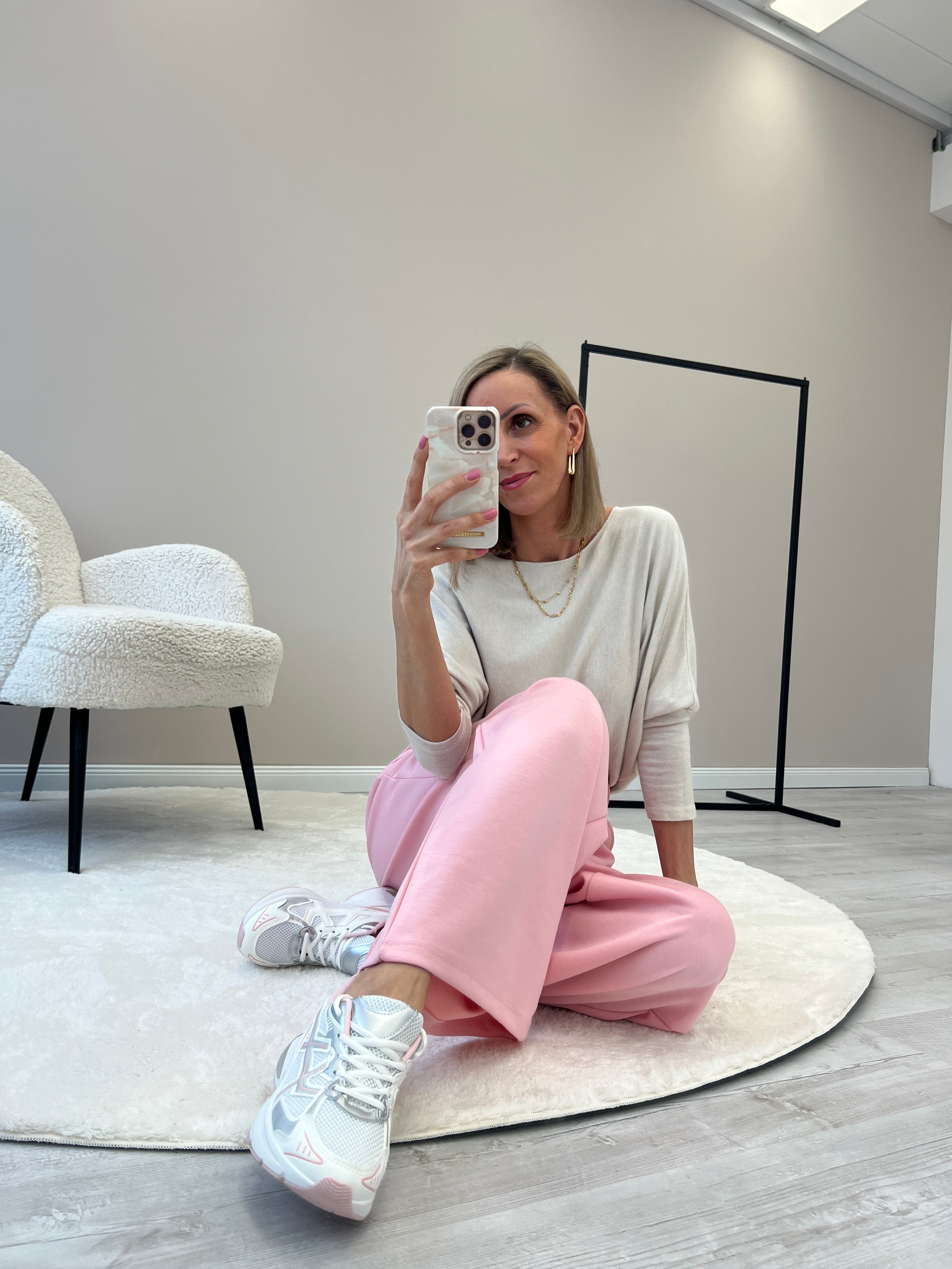 "Nova" cooler Sneaker - rosa/weiß