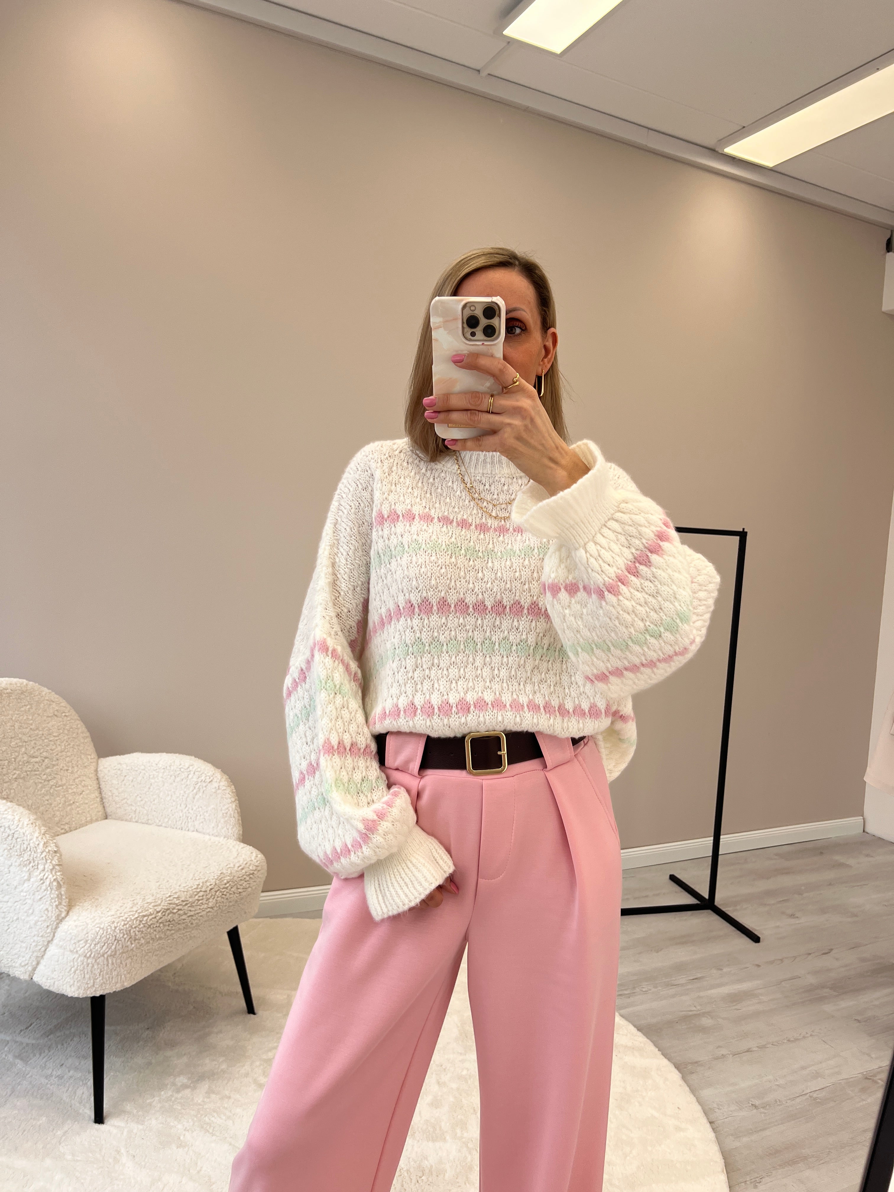 "Pari" elastische Hose aus Viskose  - rosa