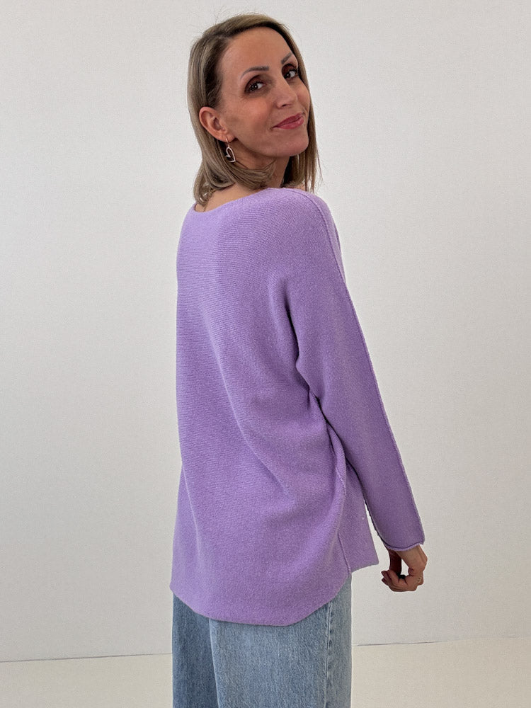 „Vicenza" weicher Pullover mit Viscose - flieder