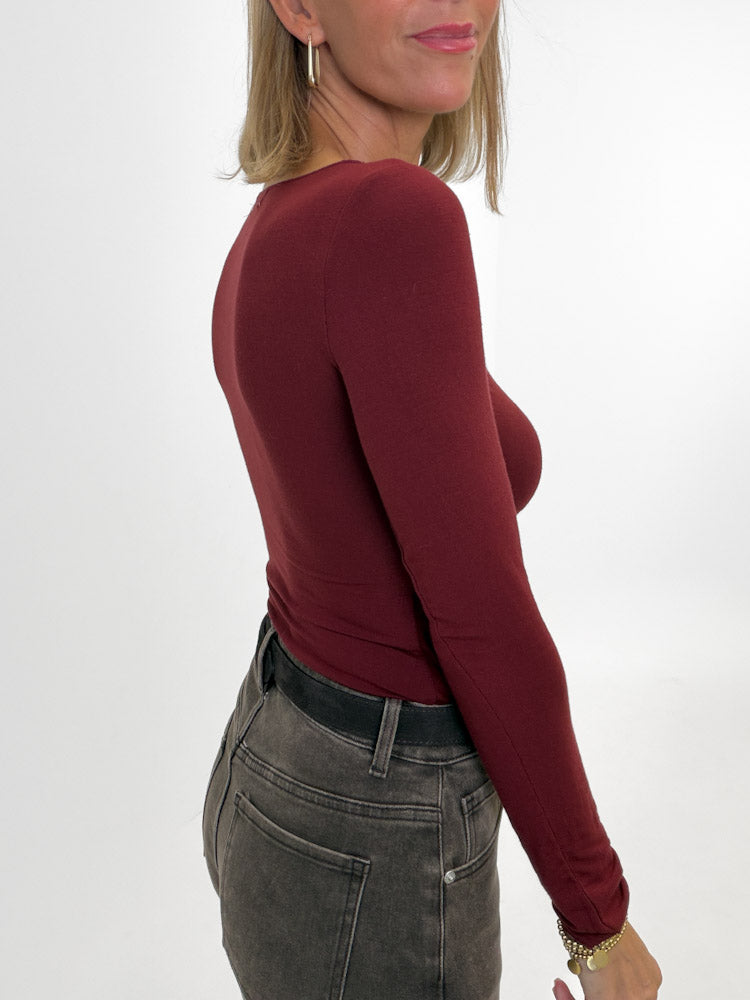 "New Atlanta" weiches Viscose Longshirt - bordeaux