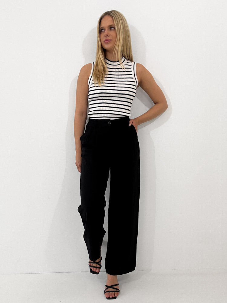 "Vento" luftige Hose aus Viscose - schwarz