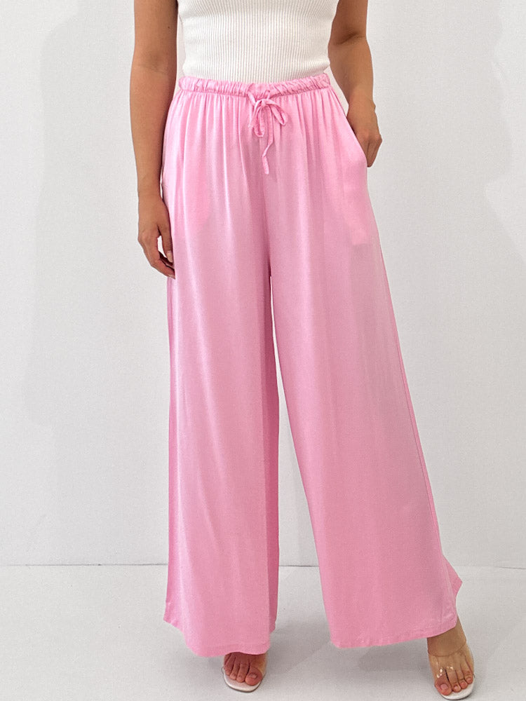 "Silky" tolle Hose aus Viscose - rosa