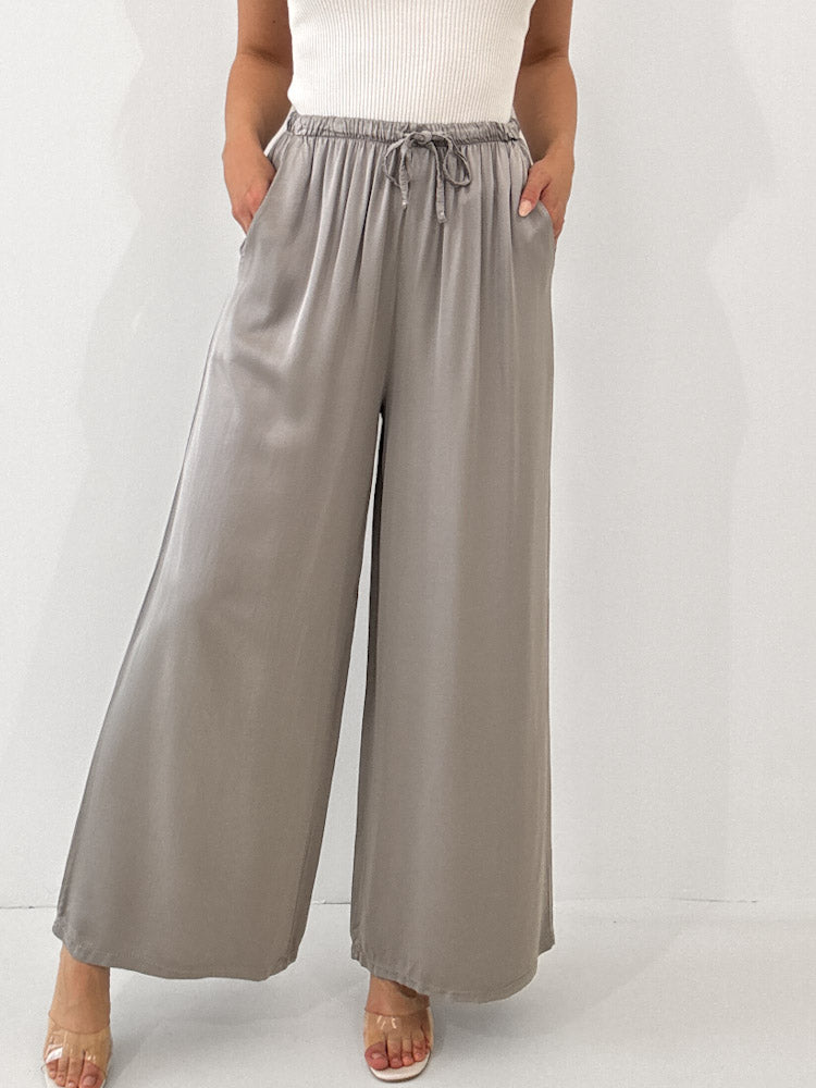 "Silky" tolle Hose aus Viscose - perlgrau