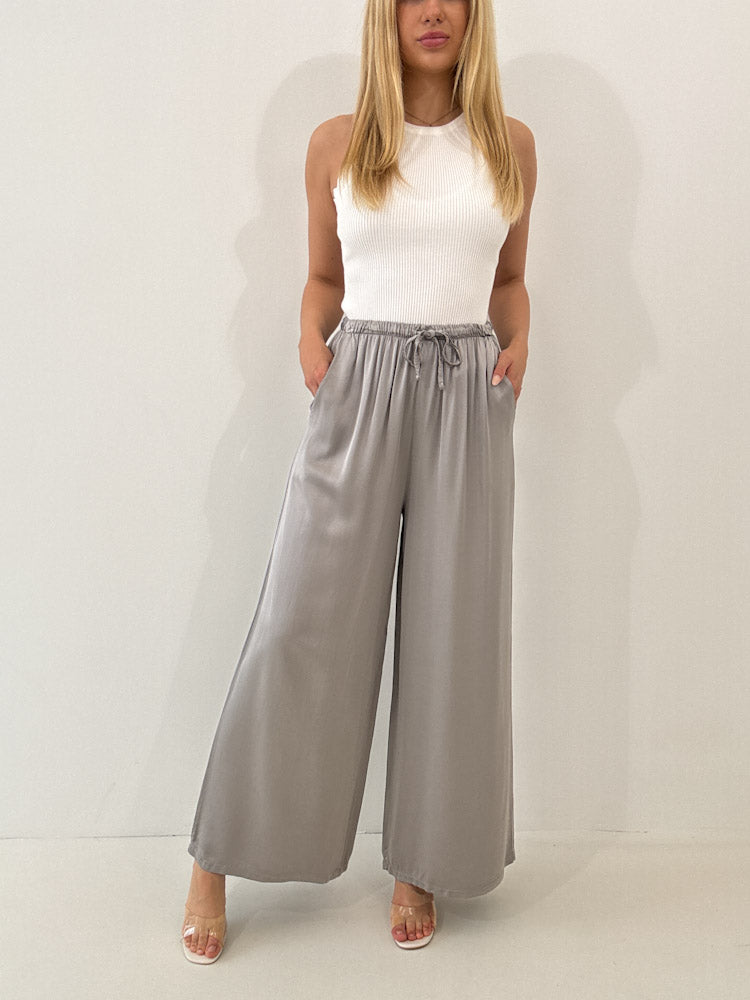 "Silky" tolle Hose aus Viscose - perlgrau