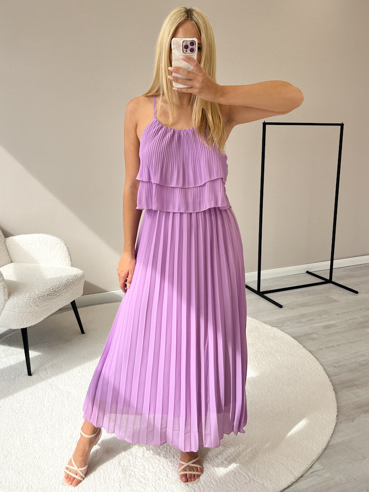 "Milano" Plissee Kleid - lila