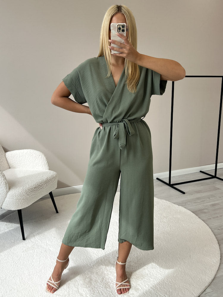 "Sunshine" stylischer Jumpsuit - matcha grün