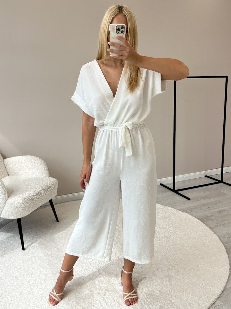 "Sunshine" stylischer Jumpsuit - weiß