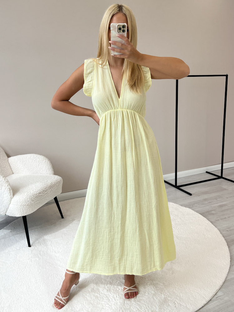 "Pianosa" - tolles Maxikleid aus Musselin - lemon ice