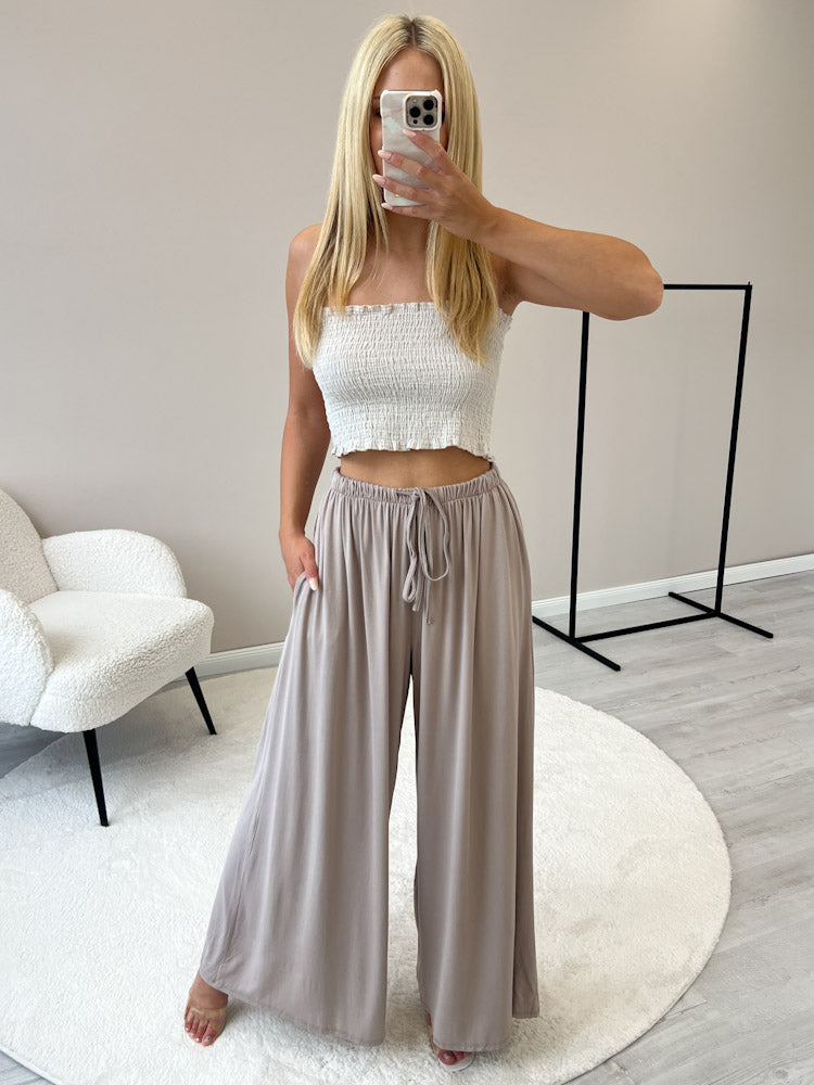 "Pienza" weiche Hose aus Viscose - dunkelbeige