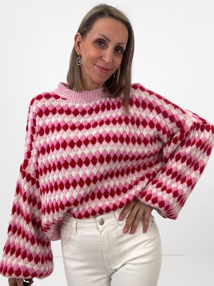 "Bubble Candy" weicher Pullover mit Lana Wolle - rosa