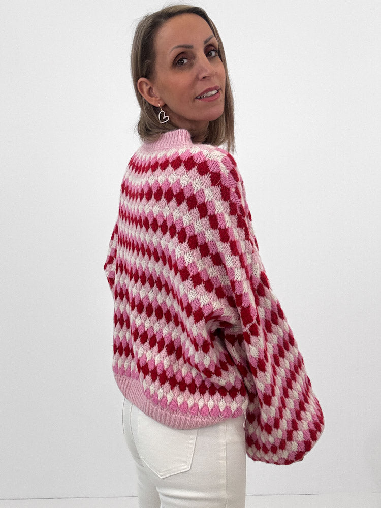 "Bubble Candy" weicher Pullover mit Lana Wolle - rosa
