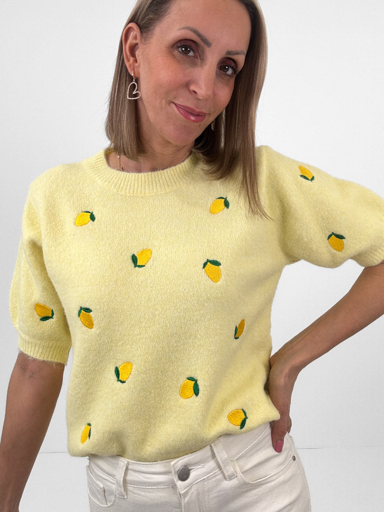 "Lemon Flair" weicher Pullover mit Viscose - zitronengelb