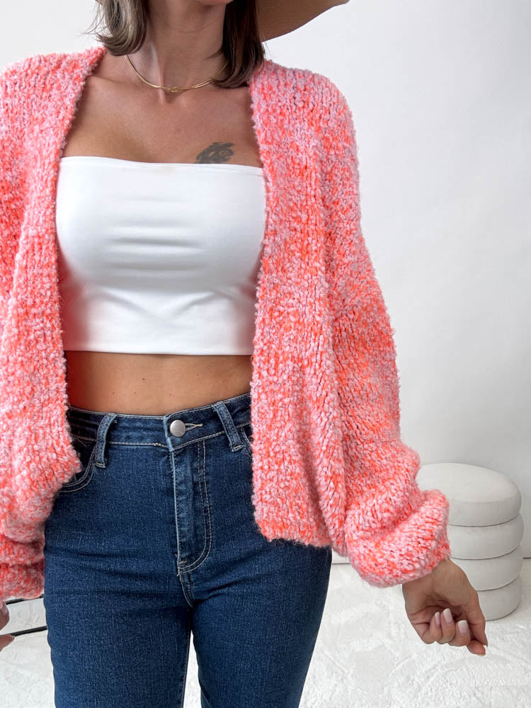 "Turino" kuscheliger Cardigan - peach