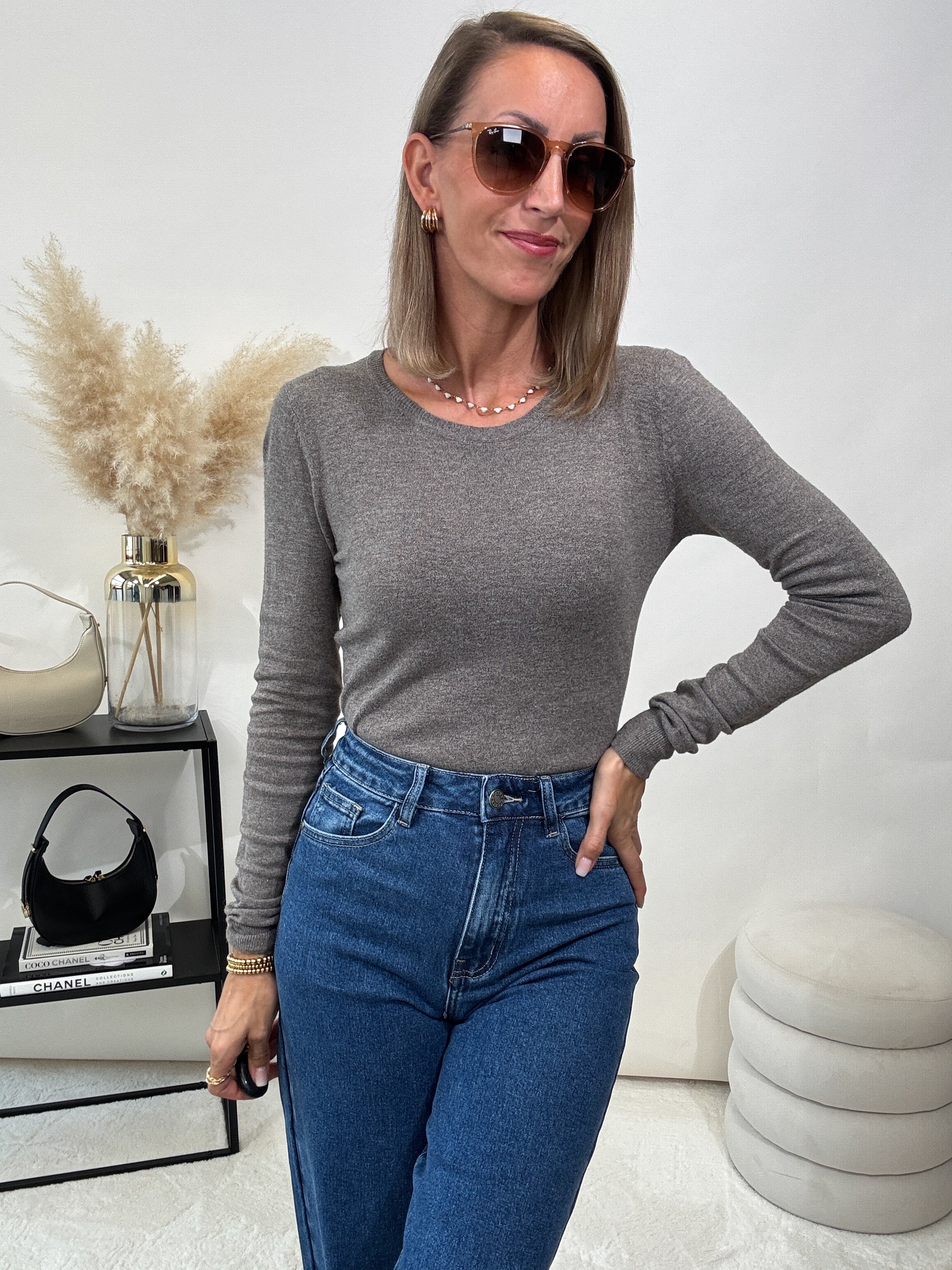 "Cushy" kuscheliger Cashmere Pulli - mocca