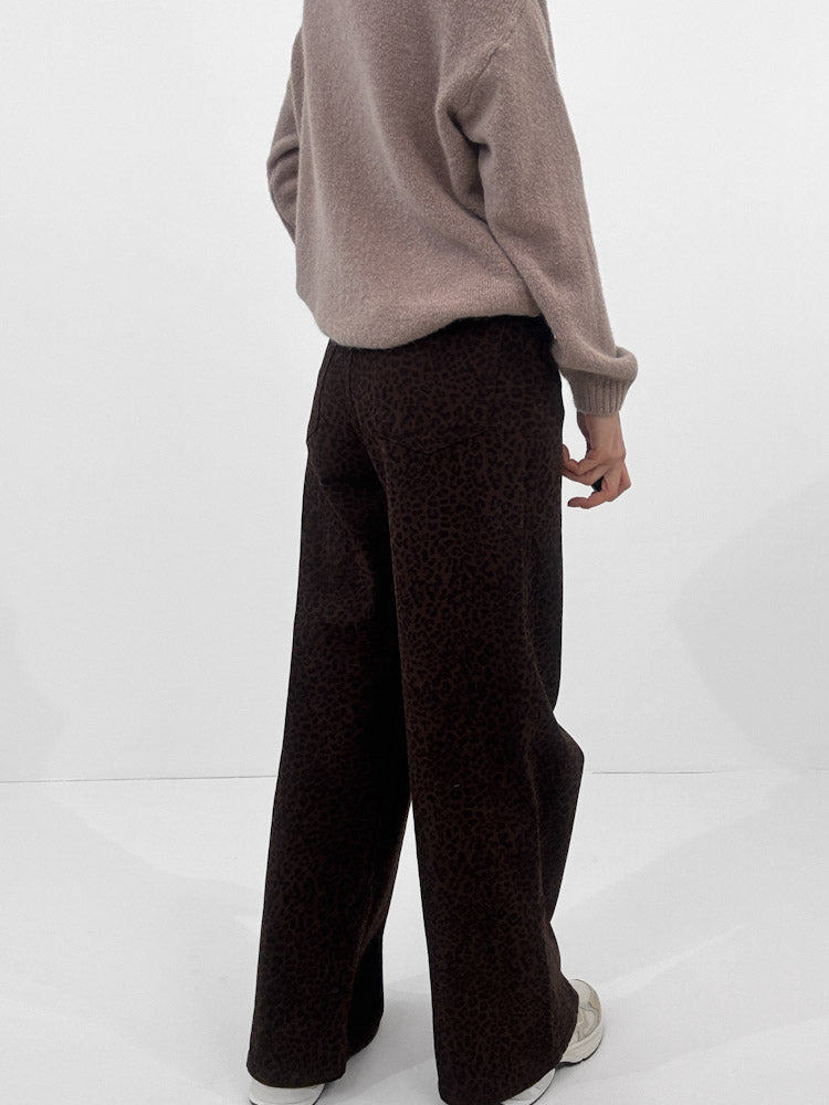 "Brownie Leo" Wide Leg Jeans - chocobraun