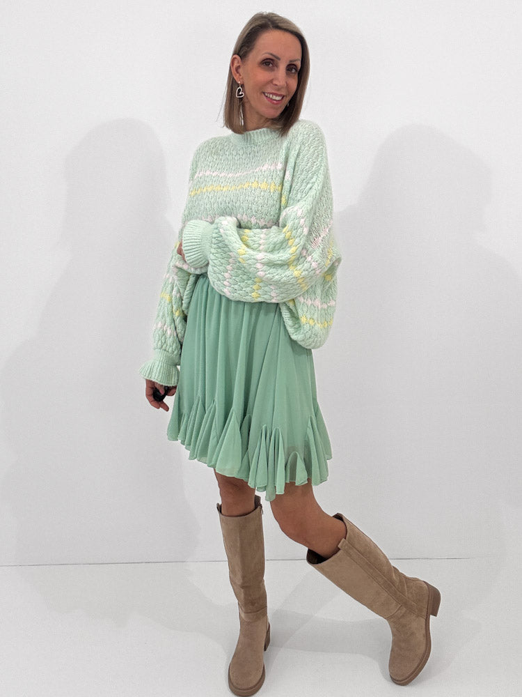 "Bella" Rock aus Viskose - mint