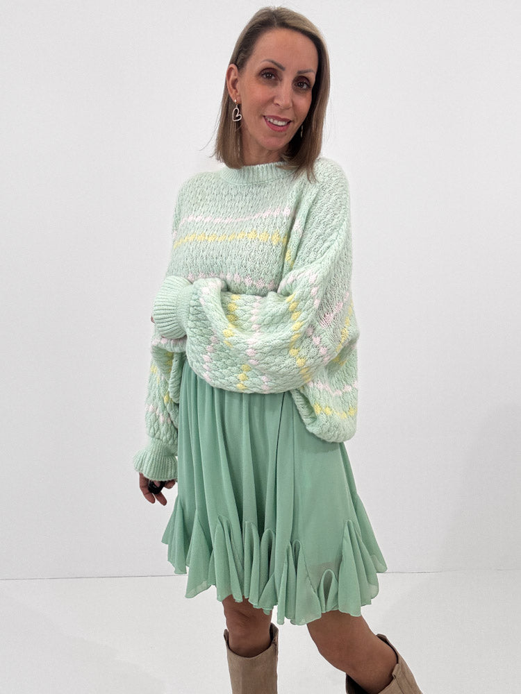 "Bella" Rock aus Viskose - mint