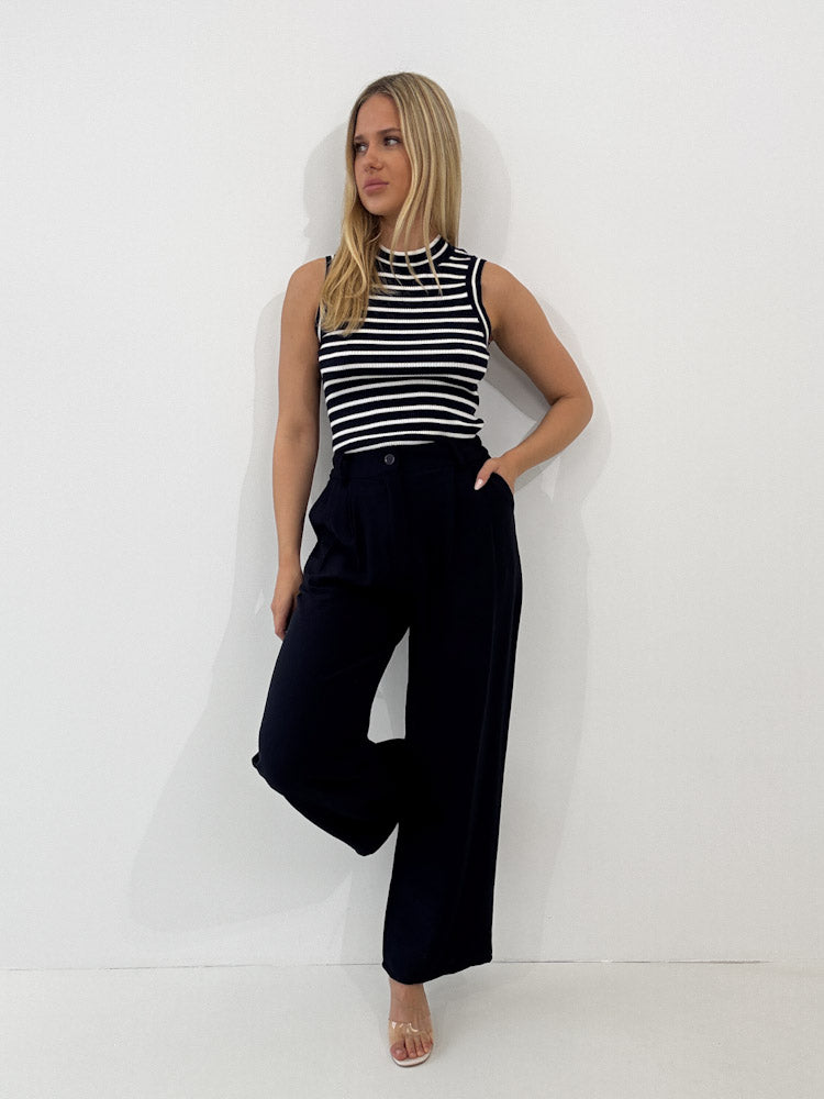 "Vento" luftige Hose aus Viscose - navy