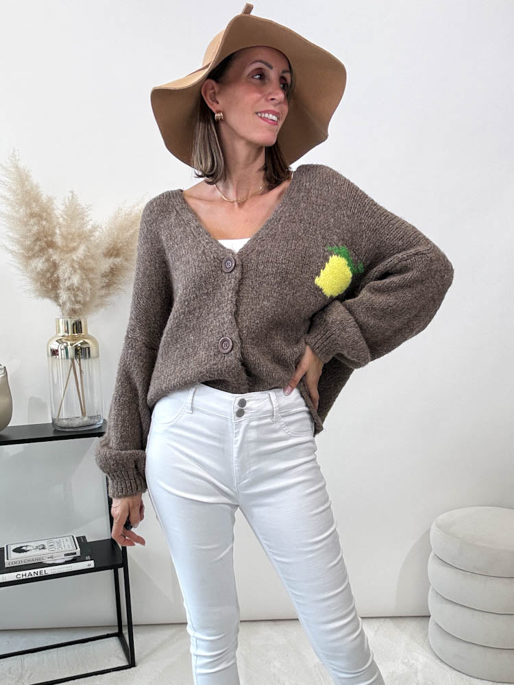 "Limon Cello" kuscheliger Cardigan - braun