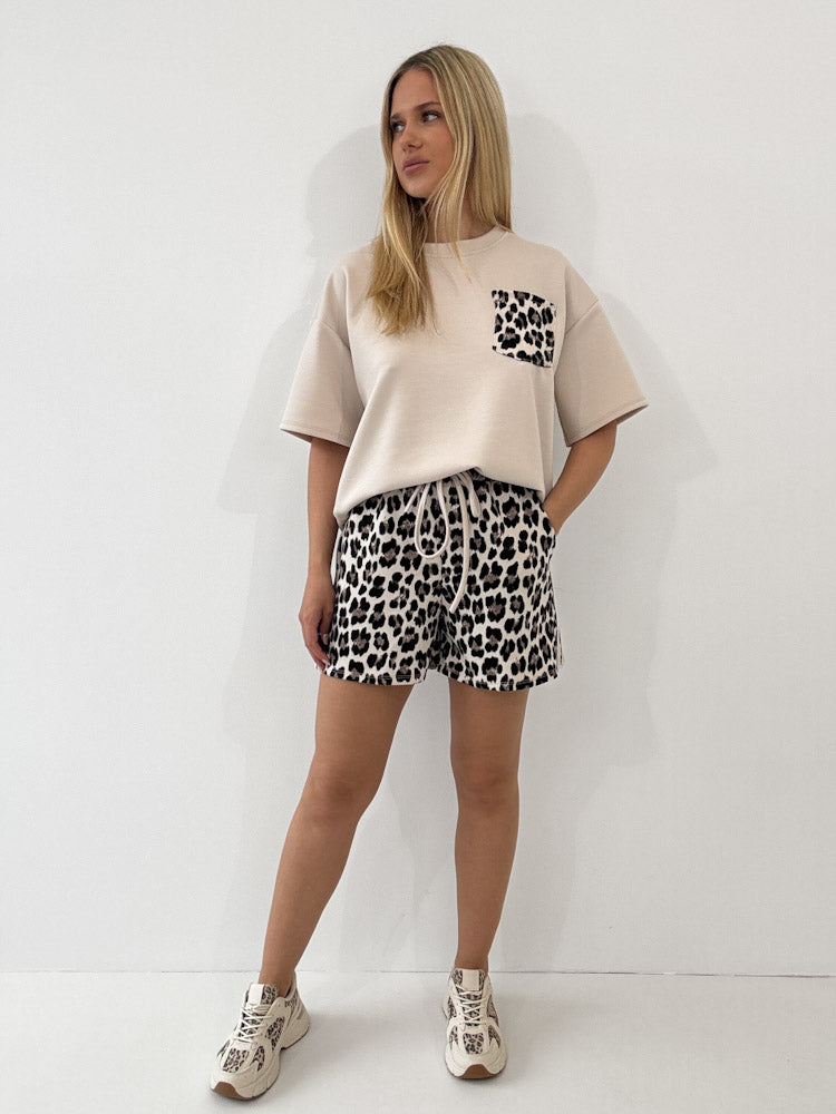 "Leo Vibes Set" Shirt & Short aus Viscose - beige