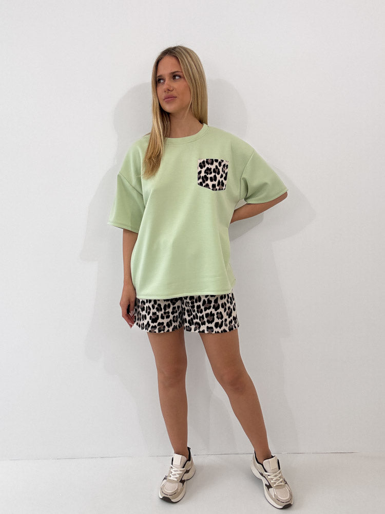 "Leo Vibes Set" Shirt & Short aus Viscose - pistazie